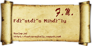 Füstös Mihály névjegykártya