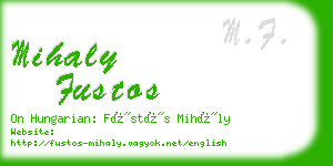 mihaly fustos business card